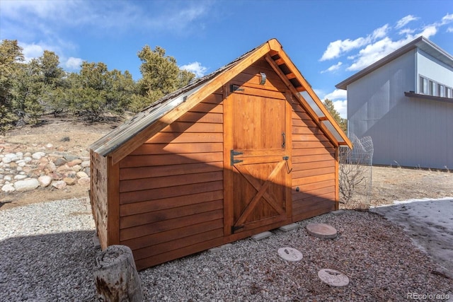 view of shed