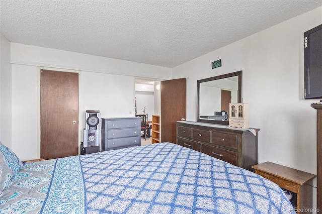 bedroom with a textured ceiling