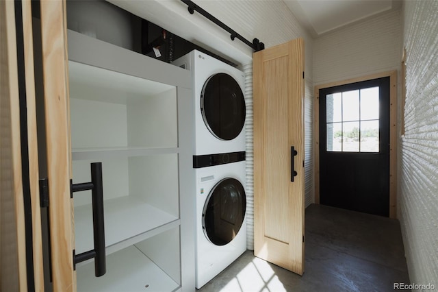 740 E Pine St, Buena Vista, CO 81211 - washroom featuring stacked washer / drying machine