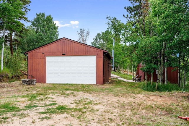 view of garage