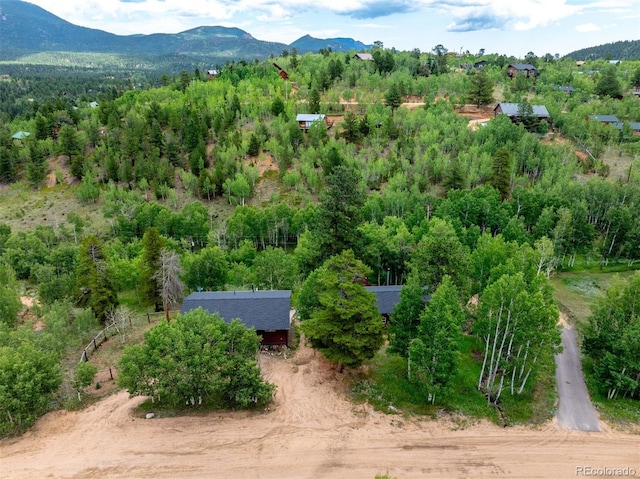 aerial view with a mountain view