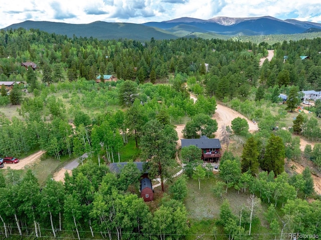 aerial view featuring a mountain view