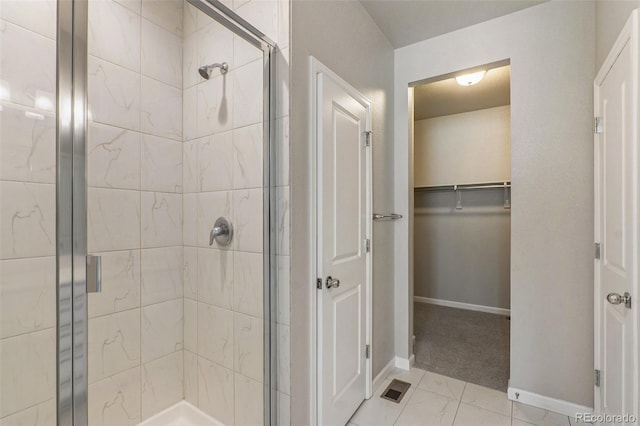 bathroom featuring walk in shower