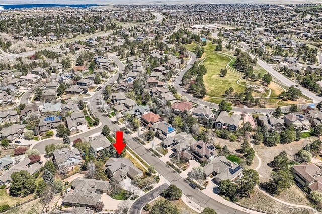 24487 E Frost Dr, Aurora, CO 80016 - aerial view of property's location with nearby suburban area