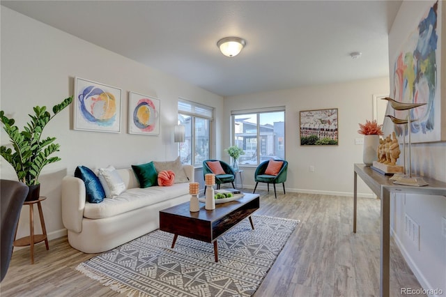 living room featuring hardwood / wood-style flooring