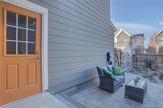 view of patio featuring an outdoor living space