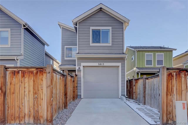 front of property featuring a garage