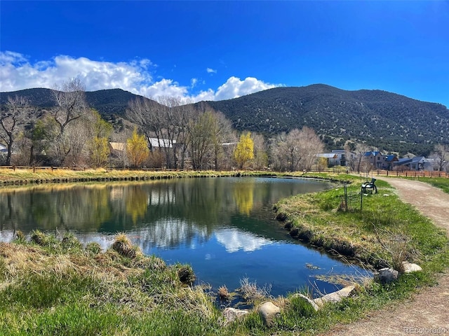 water view with a mountain view