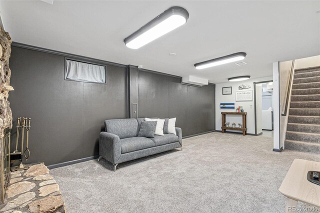 6190 Garrison St, Arvada, CO 80004 - living area with stairway and carpet floors