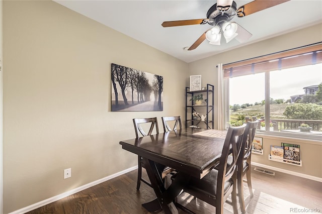 1974 E 102nd Cir, Thornton, CO 80229 - dining space with wood finished floors and ceiling fan