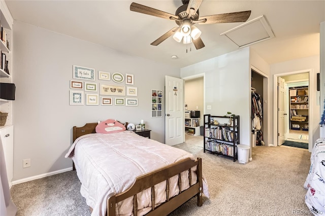 1974 E 102nd Cir, Thornton, CO 80229 - bedroom featuring light carpet, attic access, and a ceiling fan