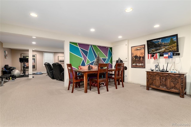 4 Cherry Hills Farm Dr, Cherry Hills Village, CO 80113 - dining space featuring light carpet and recessed lighting