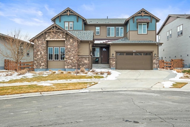 craftsman-style house featuring a garage