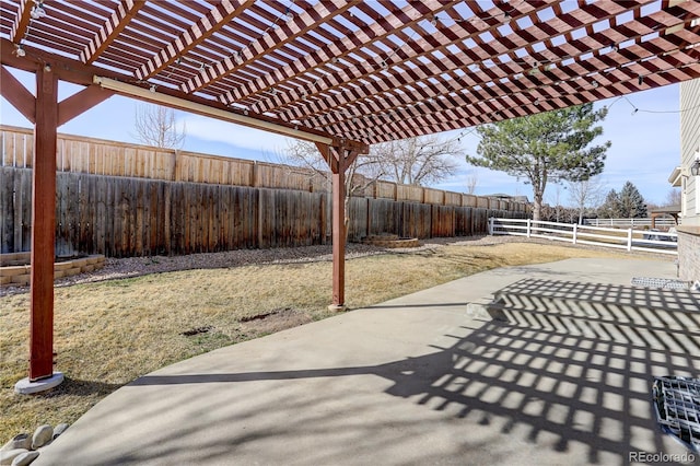 view of patio / terrace featuring a fenced backyard