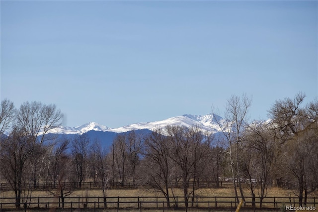 view of mountain feature featuring a rural view