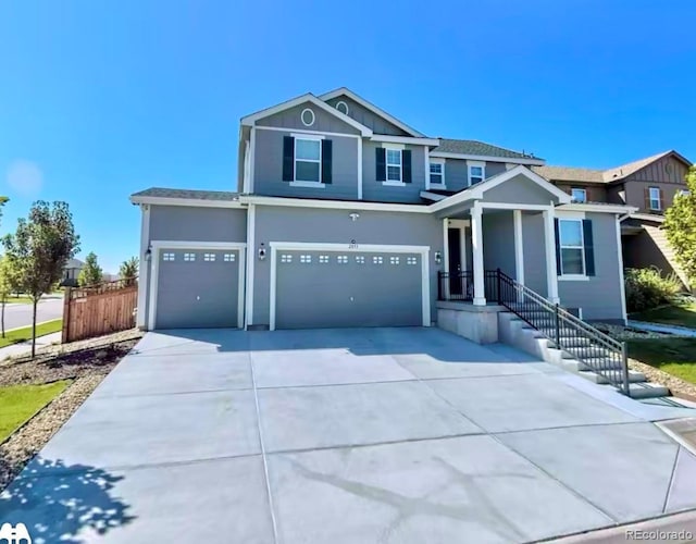 view of front of house featuring a garage