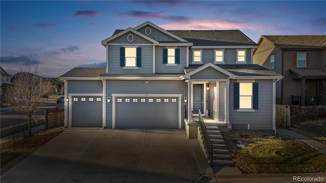 view of front facade with a garage