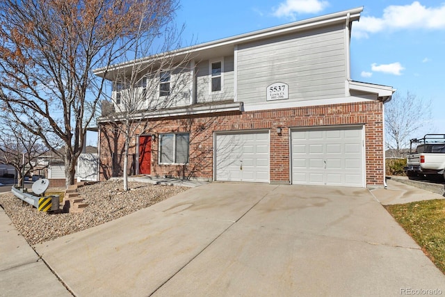 front facade with a garage