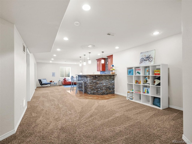 9464 E Aspen Hill Pl, Lone Tree, CO 80124 - carpeted living area with recessed lighting