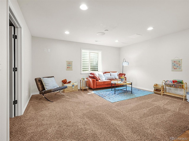 9464 E Aspen Hill Pl, Lone Tree, CO 80124 - living area featuring carpet and recessed lighting