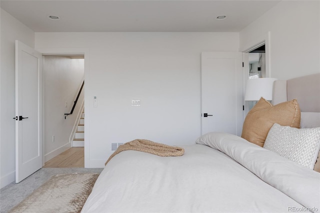 1322 Raleigh St, Denver, CO 80204 - bedroom featuring visible vents, baseboards, carpet, and recessed lighting