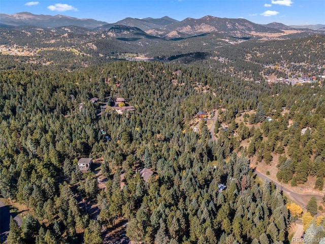 aerial view with a mountain view