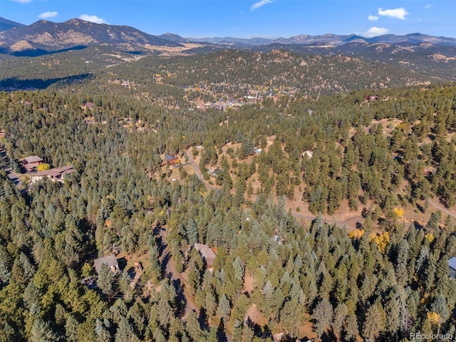 aerial view with a mountain view