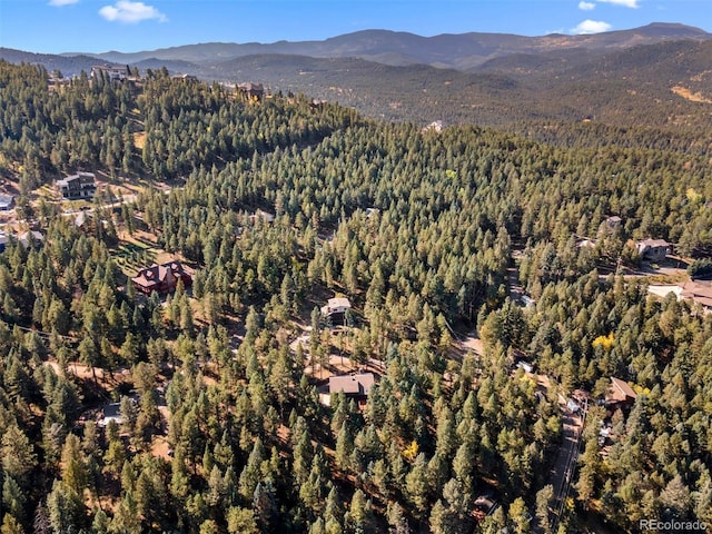 bird's eye view featuring a mountain view