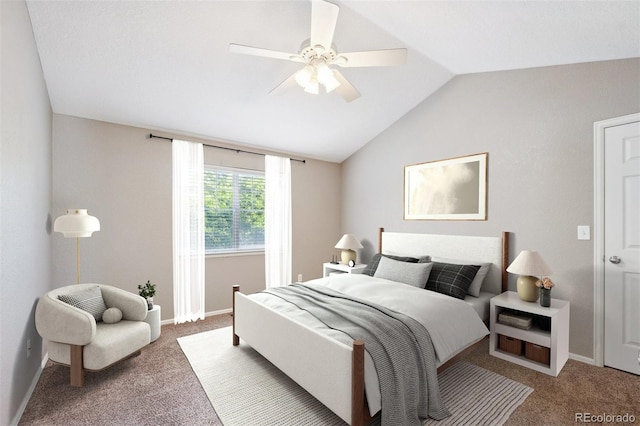 14625 Vine St, Thornton, CO 80602 - carpeted bedroom featuring lofted ceiling and ceiling fan
