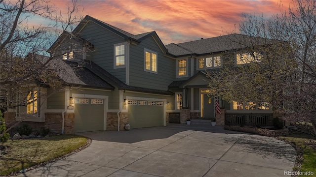 22386 E Arbor Pl, Aurora, CO 80016 - craftsman-style house with an attached garage, concrete driveway, and a shingled roof