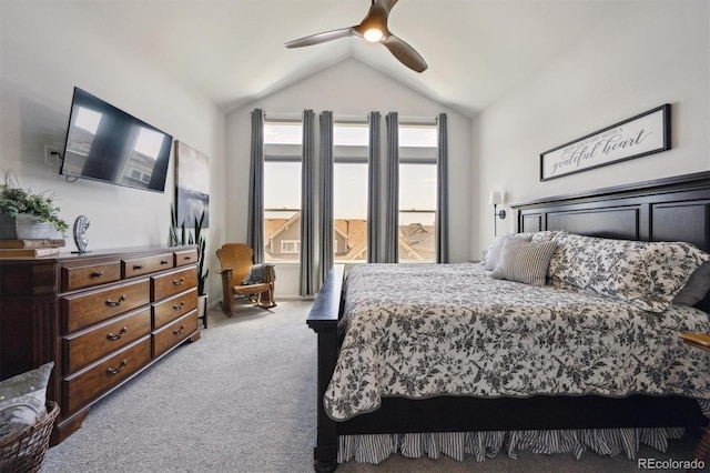18926 W 94th Ave, Arvada, CO 80007 - bedroom with lofted ceiling, carpet floors, and ceiling fan