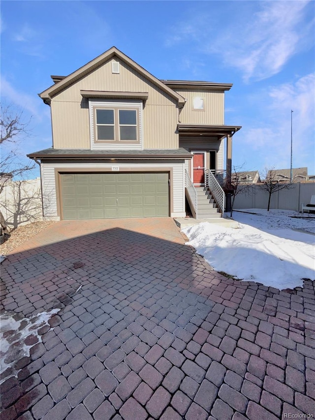 view of front facade featuring a garage