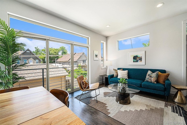 2103 W 32nd Ave Unit 10, Denver, CO 80211 - living area with wood finished floors and recessed lighting