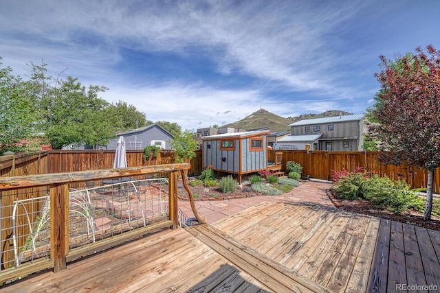 144 N C St, Salida, CO 81201 - wooden terrace featuring a fenced backyard and a residential view