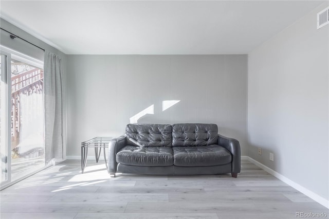 living room with light wood-type flooring