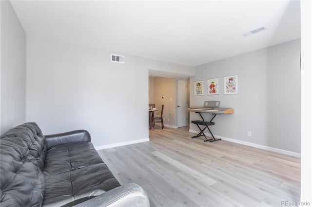 living room featuring light hardwood / wood-style flooring