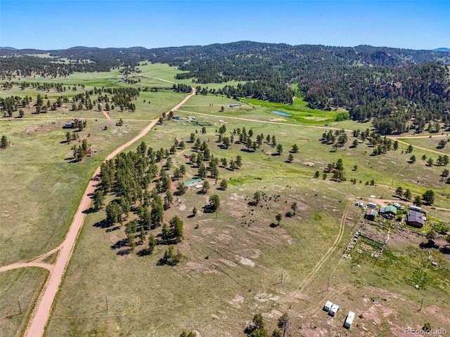 332 Valley Cir, Guffey, CO 80820 - aerial overview of property's location with rural landscape and mountains