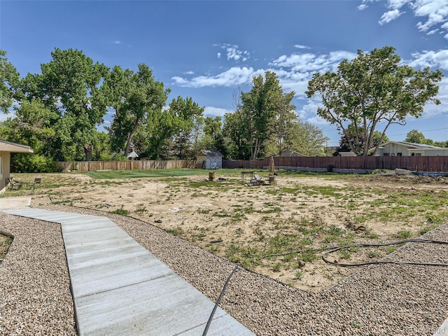 view of yard with fence