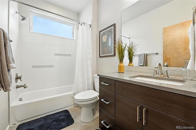 1376 Snowberry Ln, Louisville, CO 80027 - bathroom featuring vanity, shower / bath combo with shower curtain, and tile patterned flooring