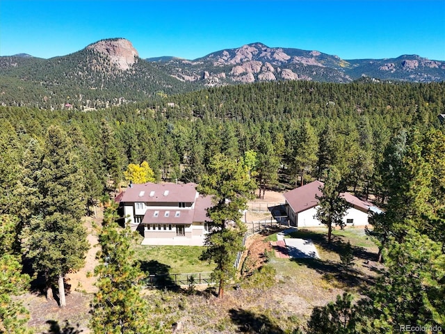 bird's eye view featuring a mountain view