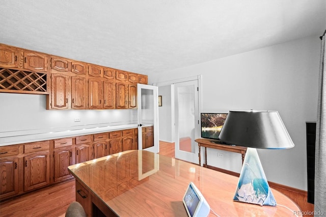 kitchen featuring light wood-type flooring