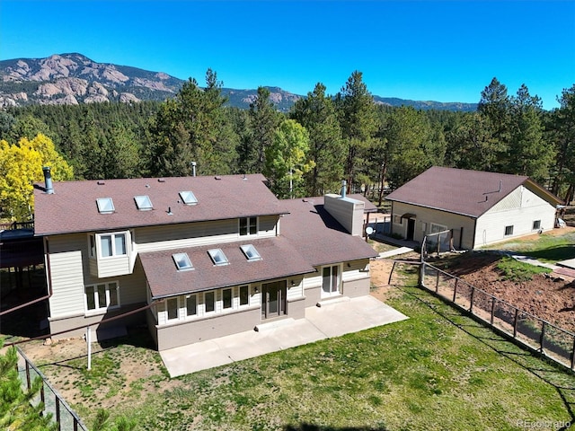 aerial view featuring a mountain view