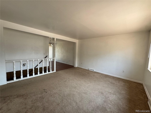 view of carpeted spare room