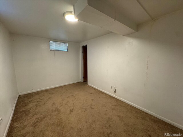 basement with carpet