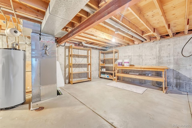 8479 Rabbitbrush Way, Parker, CO 80134 - unfinished basement featuring water heater and heating unit