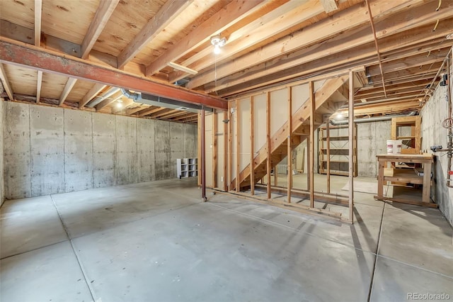 8479 Rabbitbrush Way, Parker, CO 80134 - unfinished below grade area with stairs