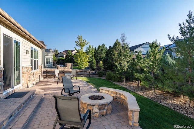 27235 E Lakeview Pl, Aurora, CO 80016 - view of patio with an outdoor fire pit