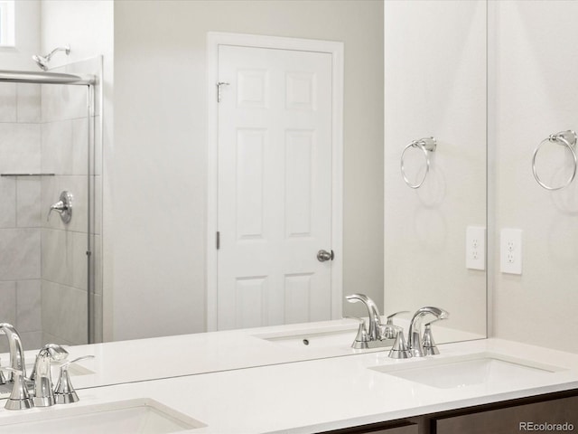 1612 Colorado River Dr, Windsor, CO 80550 - full bathroom with double vanity and tiled shower