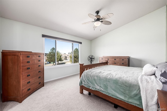 291 Las Lomas St, Brighton, CO 80601 - bedroom with light carpet, lofted ceiling, and ceiling fan