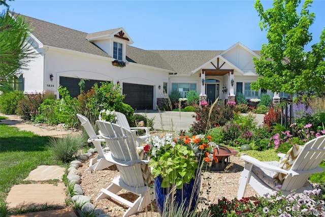 exterior space featuring a garage